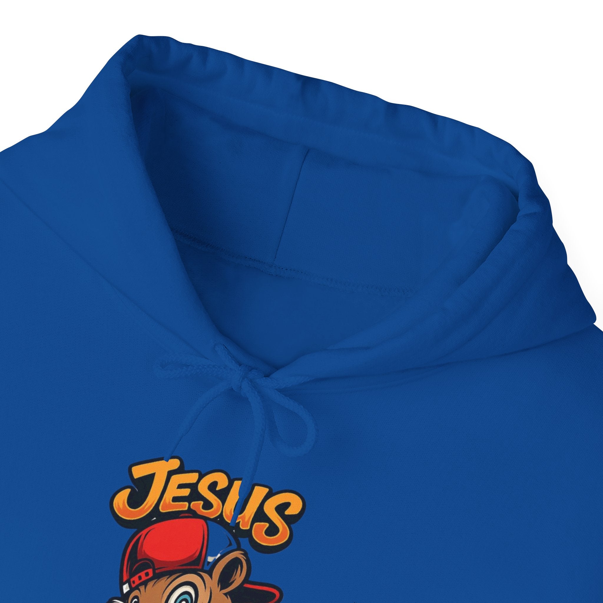Jesus Saves Hoodie — Retro Cartoon Faith Pullover