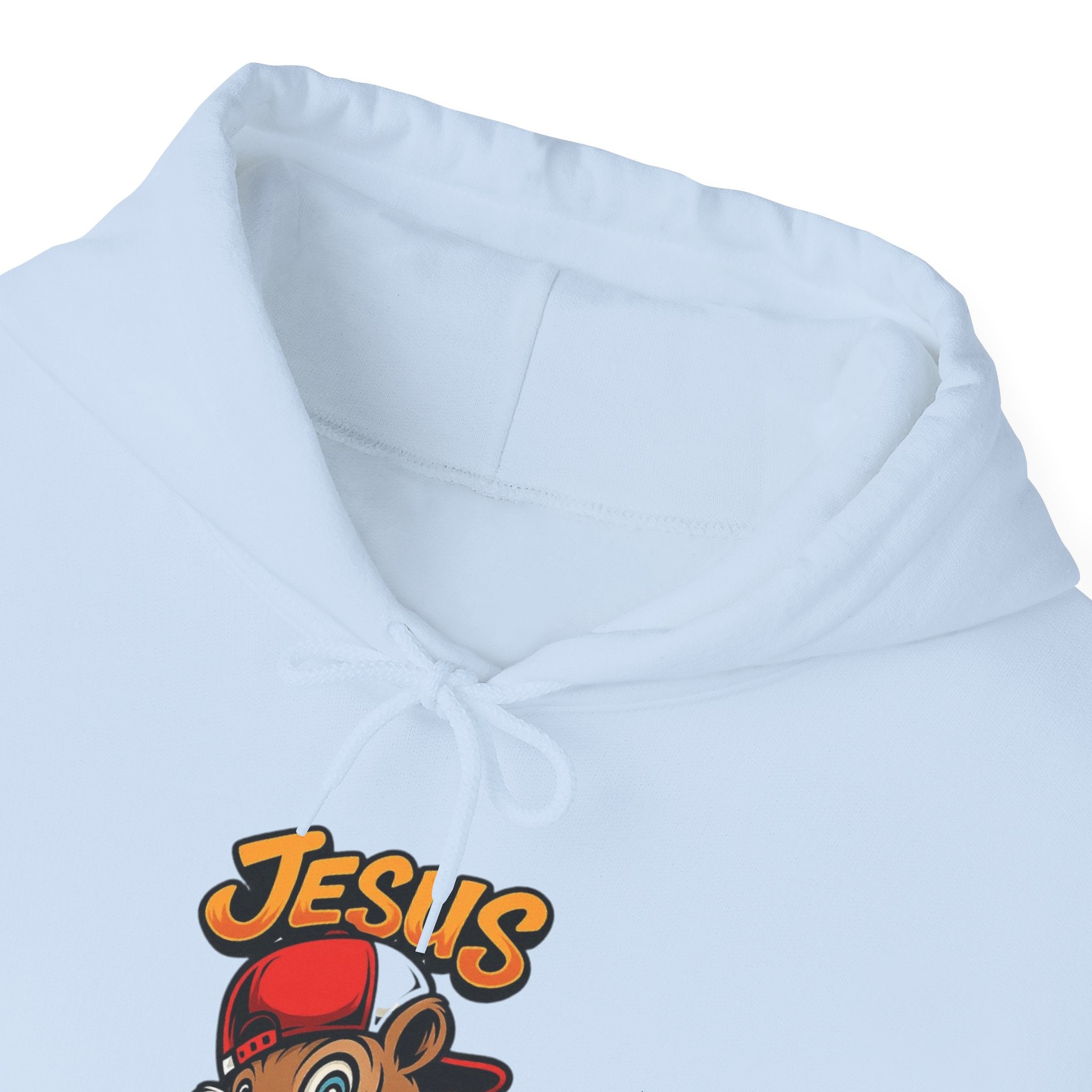 Jesus Saves Hoodie — Retro Cartoon Faith Pullover