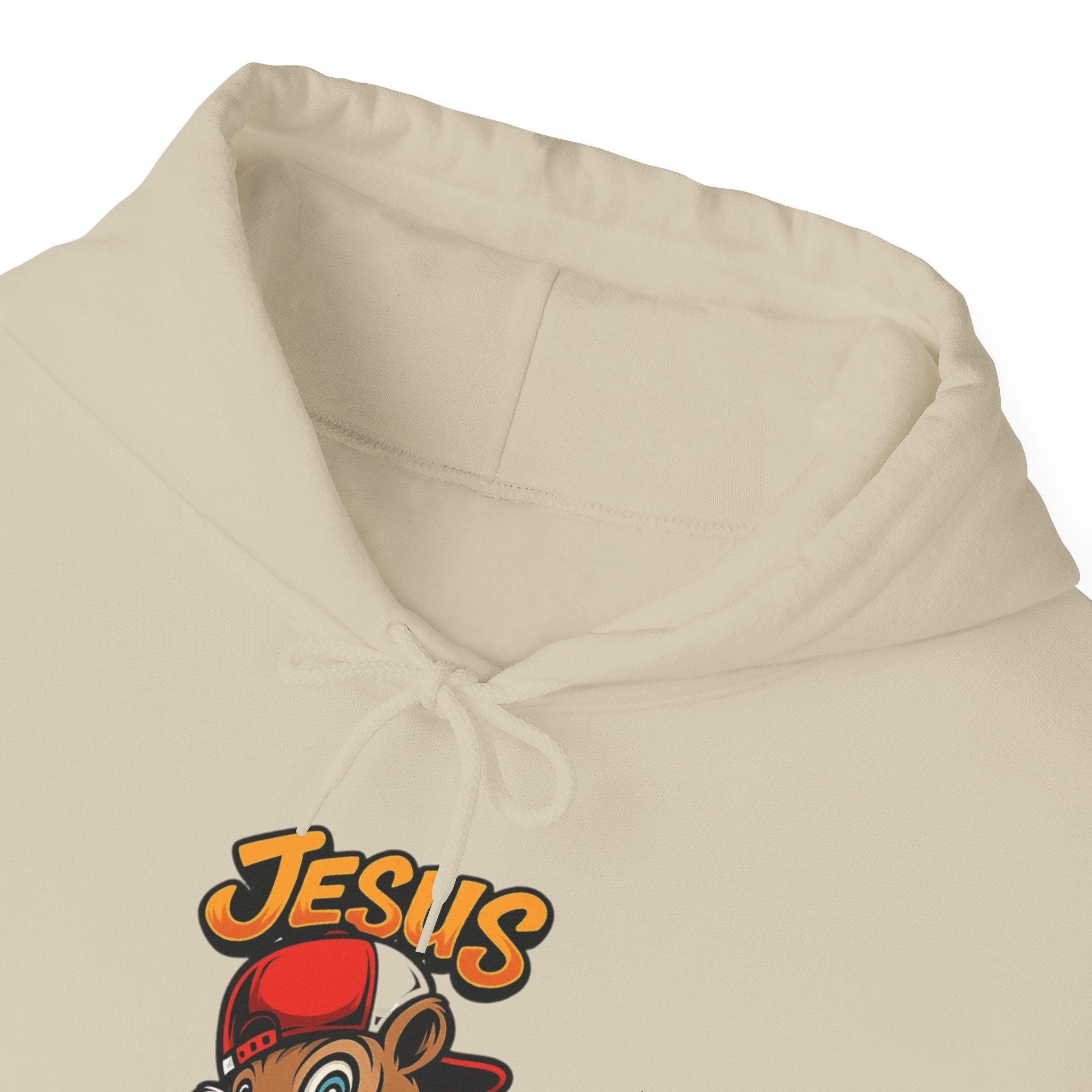 Jesus Saves Hoodie — Retro Cartoon Faith Pullover