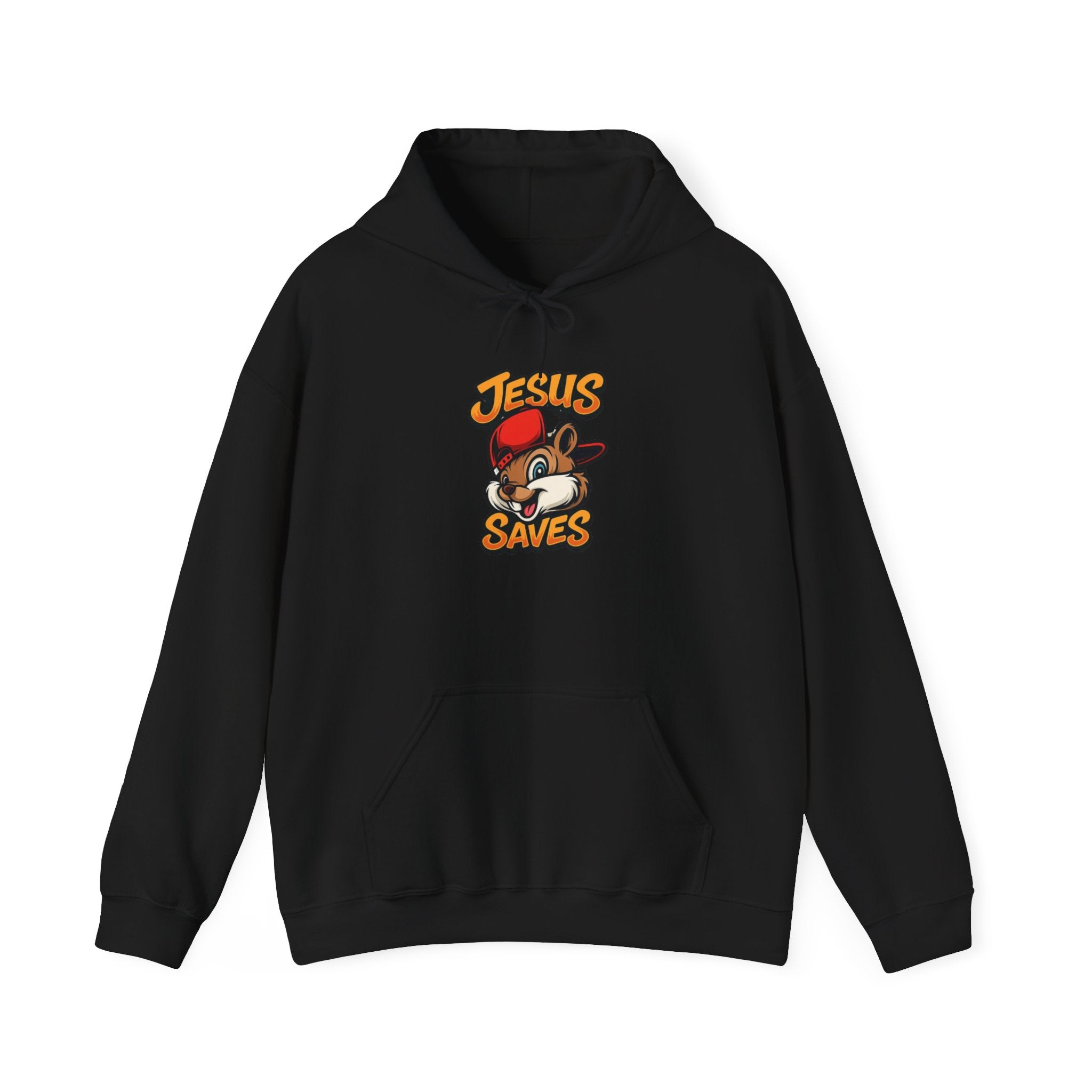 Jesus Saves Hoodie — Retro Cartoon Faith Pullover