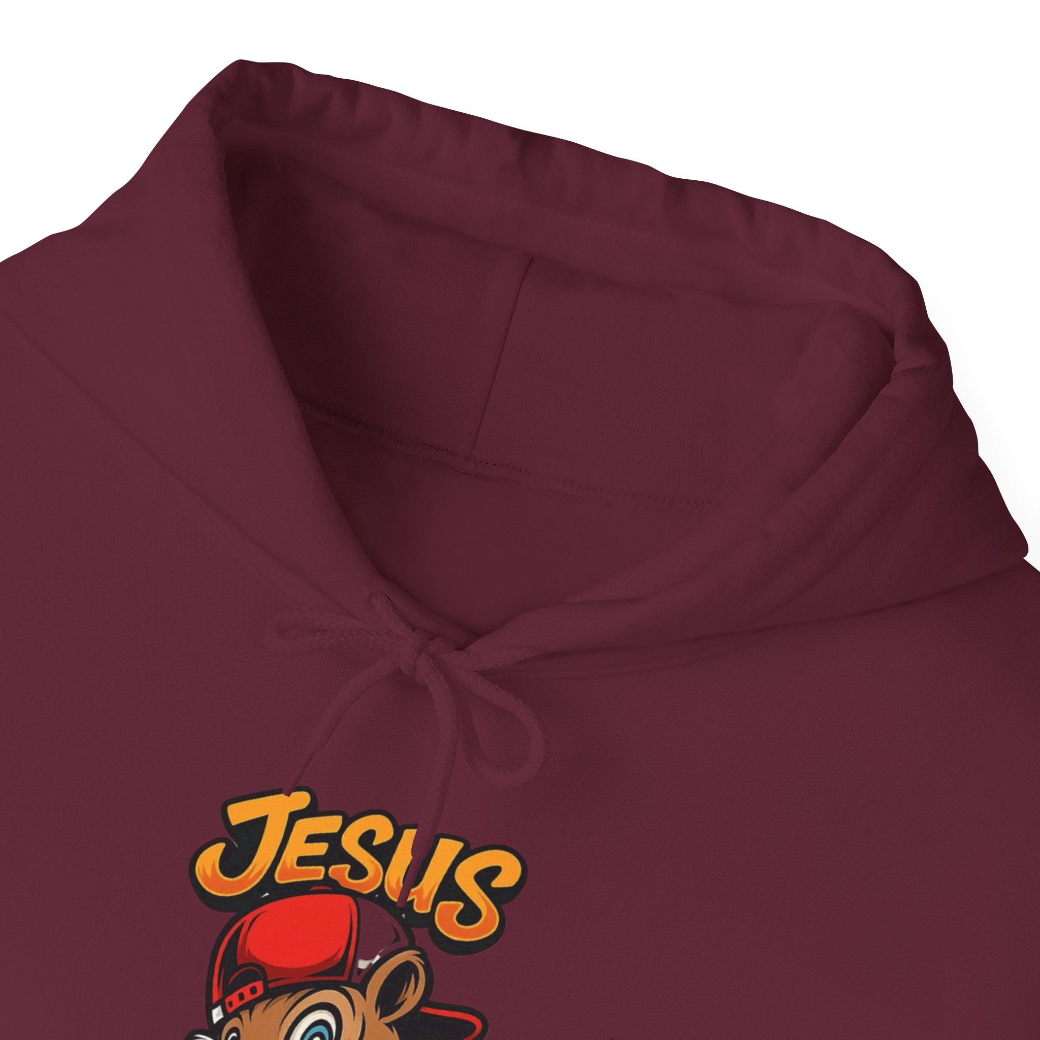Jesus Saves Hoodie — Retro Cartoon Faith Pullover