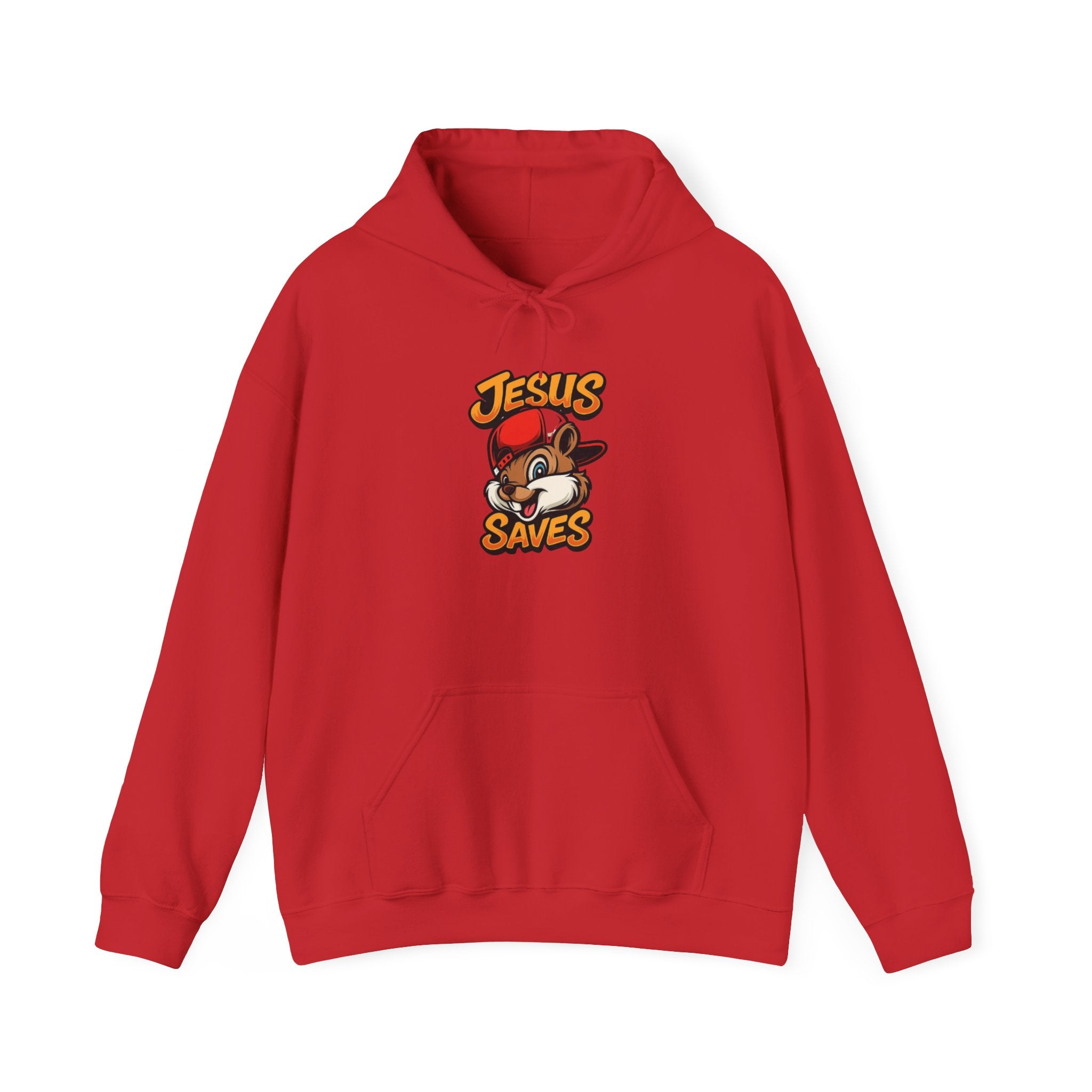 Jesus Saves Hoodie — Retro Cartoon Faith Pullover
