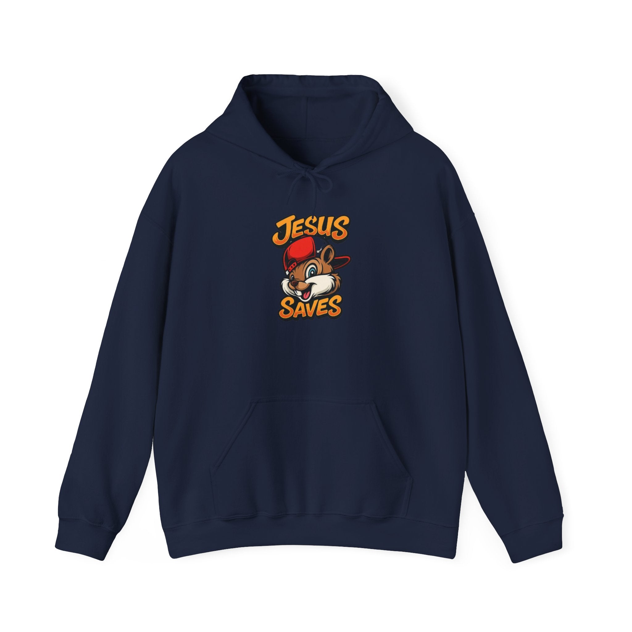 Jesus Saves Hoodie — Retro Cartoon Faith Pullover