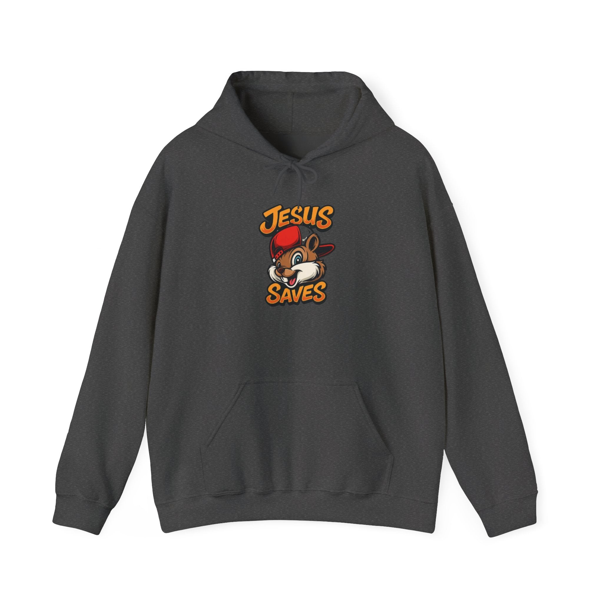 Jesus Saves Hoodie — Retro Cartoon Faith Pullover