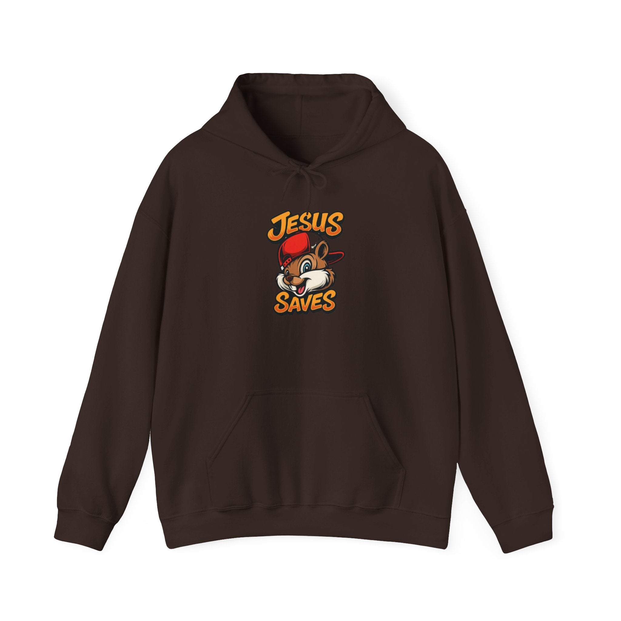 Jesus Saves Hoodie — Retro Cartoon Faith Pullover