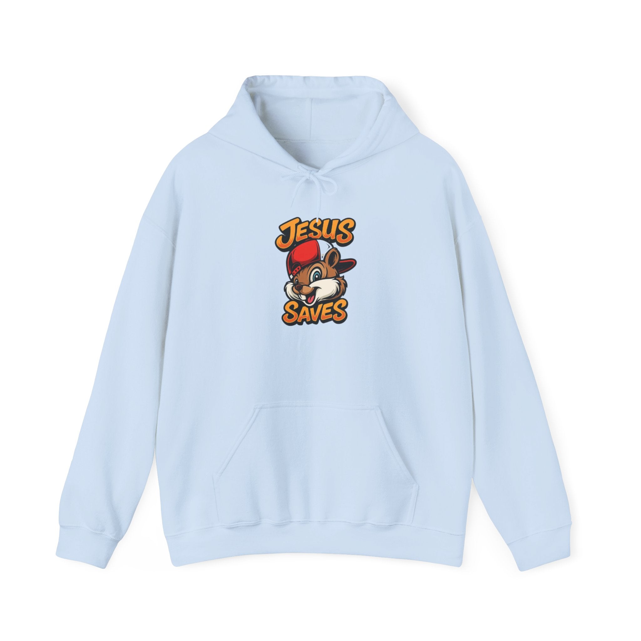 Jesus Saves Hoodie — Retro Cartoon Faith Pullover