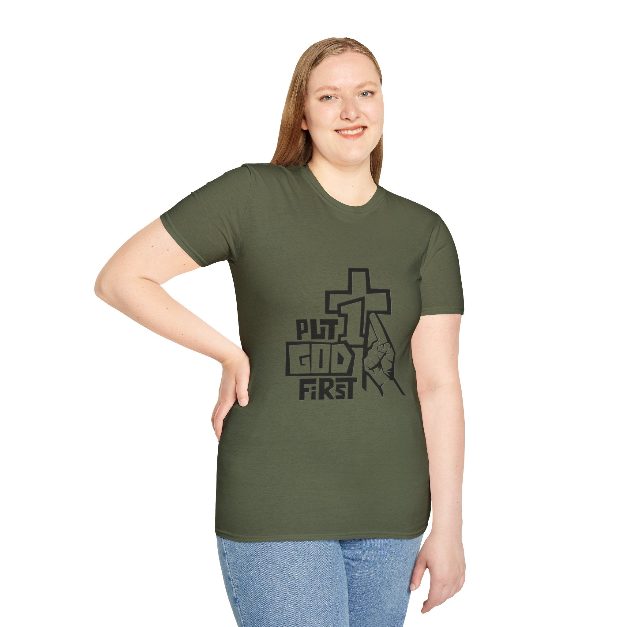 "Put God First" Unisex Softstyle T-Shirt